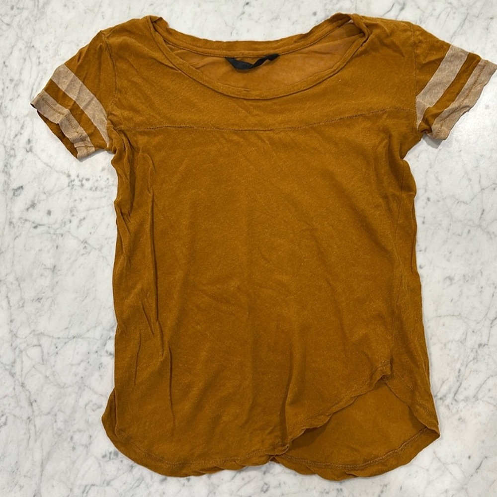 knot sisters Athletic Varsity Stripe Short Sleeve Tee Shirt